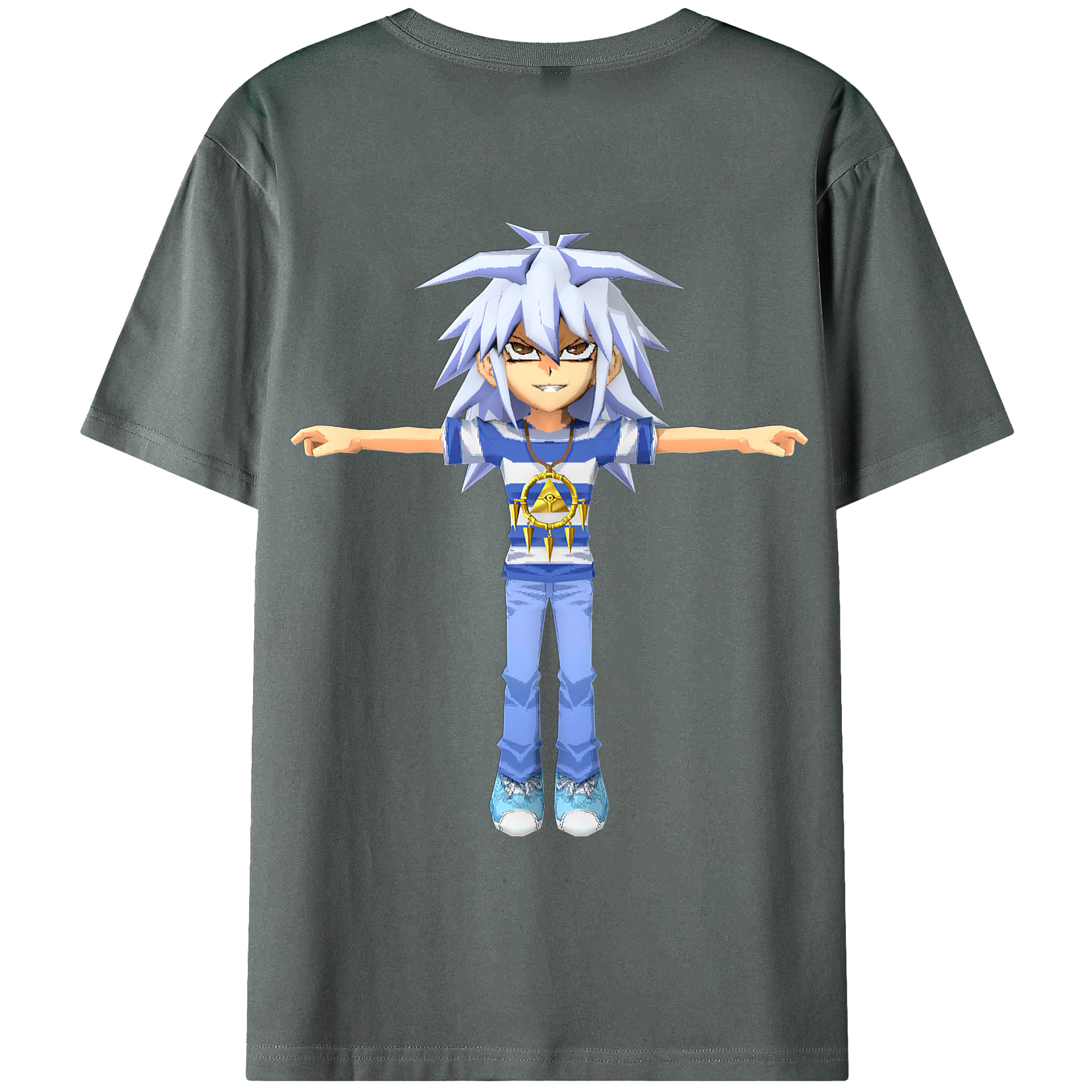 （画像用） 遊☆戯☆王 Yu-Gi-Oh! 綿100％ メンズ半袖Tシャツ（バックプリント） 通気性